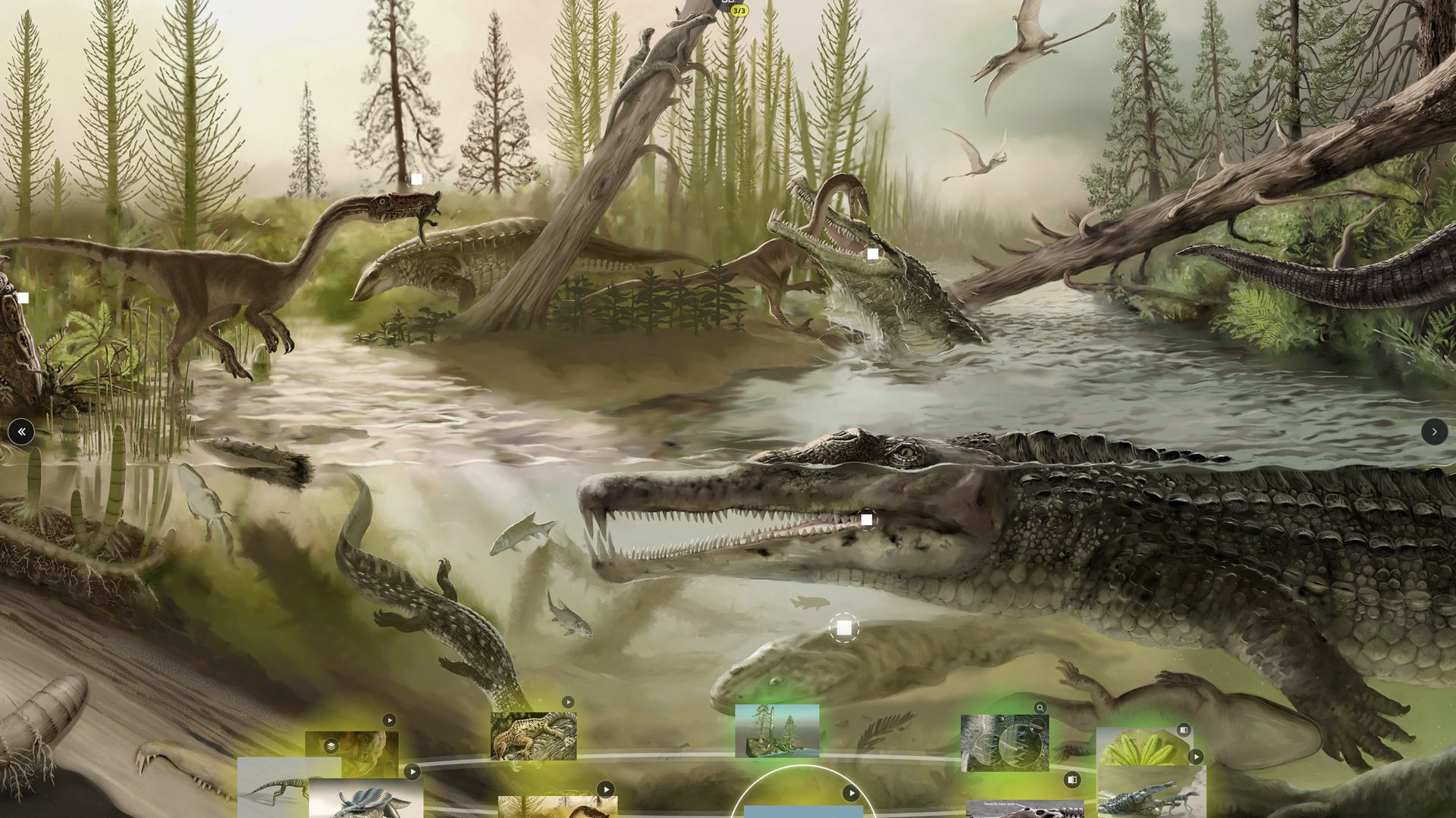 The Triassic scene at midday